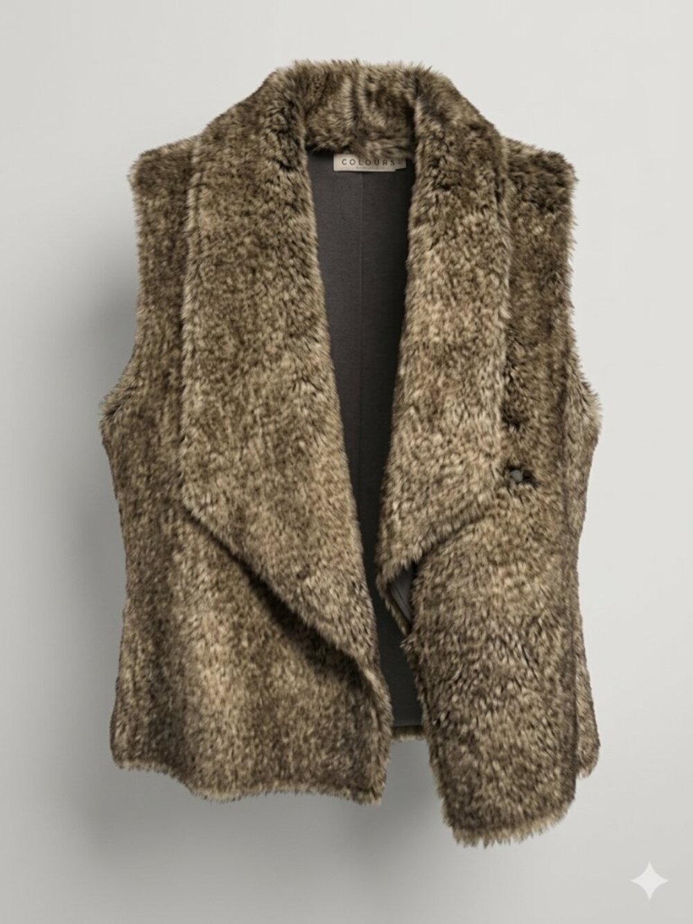 Velvet by Graham Spencer L Faux Fur Vest Brown